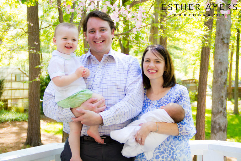 beautiful family and parents with son and newborn baby boy - portrait session (atlanta photography)