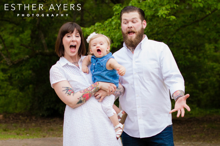 stunning park portraits – sweet baby girl and parents (atlanta family photographer)