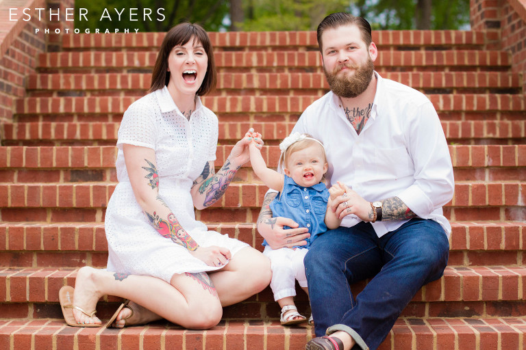 stunning park portraits – sweet baby girl and parents (atlanta family photographer)