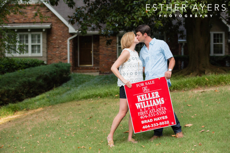 young atlanta couple with their new home -