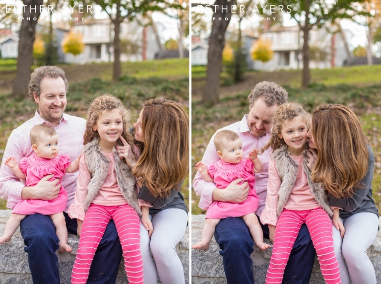 Stunning family photos in Atlanta park at sunset