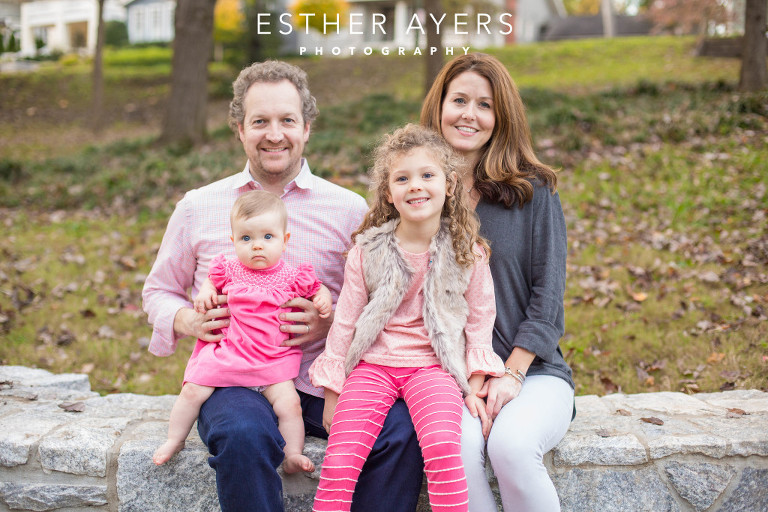 Stunning family photos in Atlanta park at sunset
