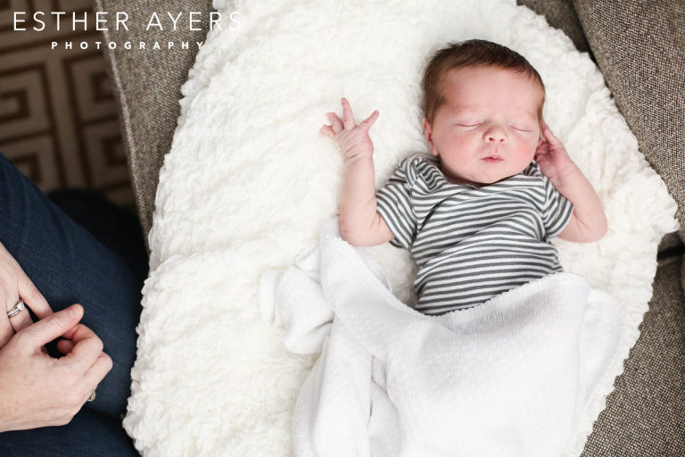 newborn baby boy wrapped in a blanket - esther ayers photography