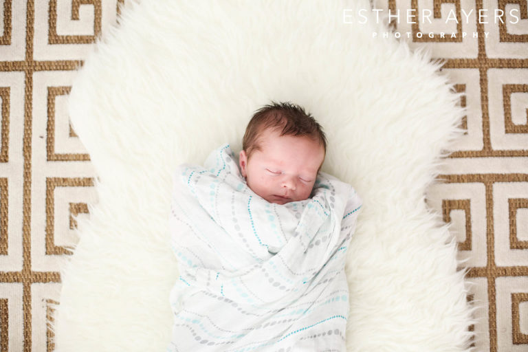 newborn baby boy wrapped in a blanket - esther ayers photography