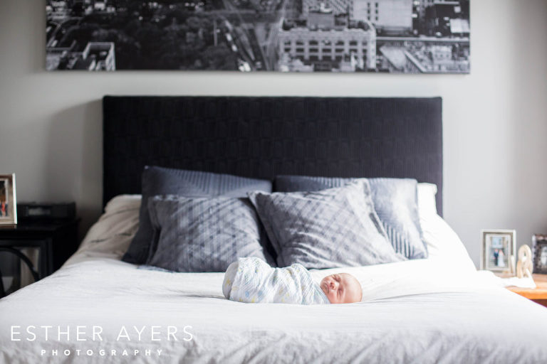 Newborn Baby Boy on bed