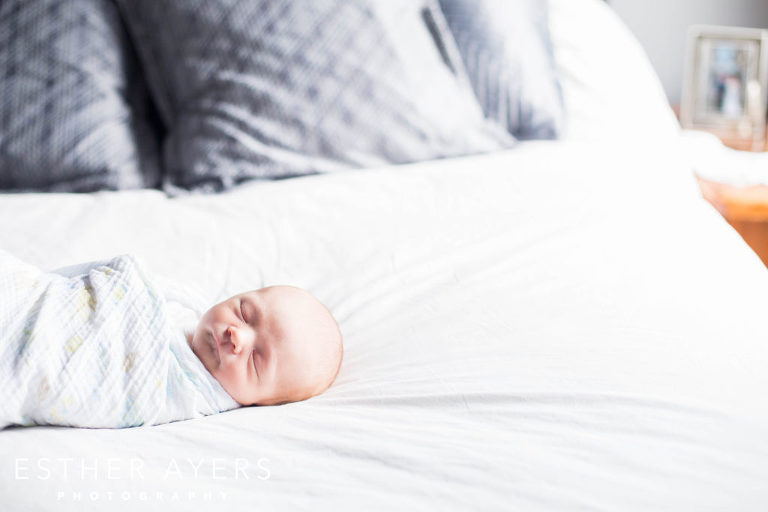 Newborn Baby Boy on bed