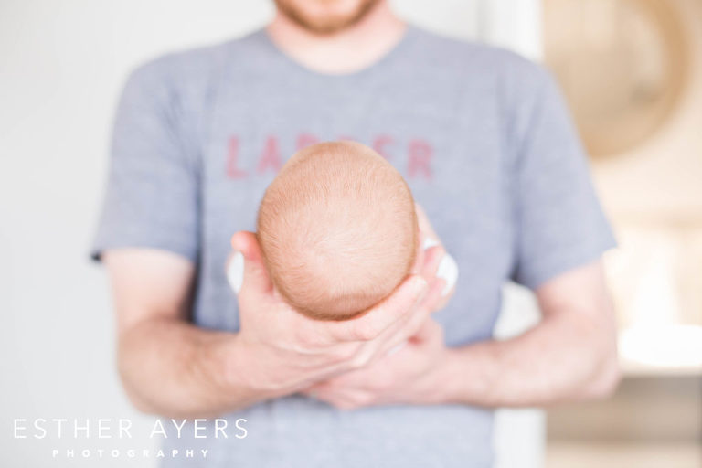 Newborn Baby Boy in Dad's Arms