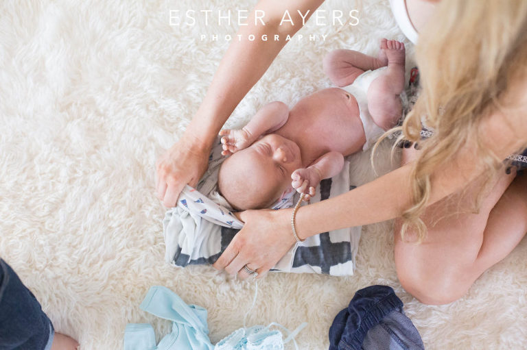 Newborn Baby Boy in Nursery