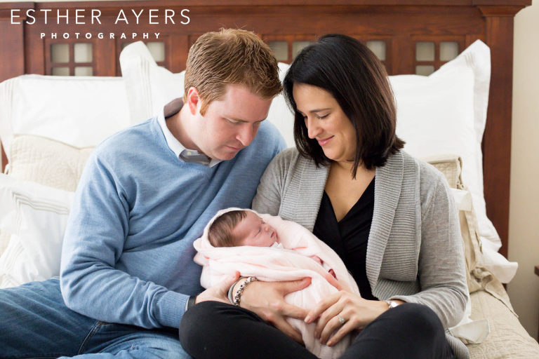 First time parents newborn baby girl 