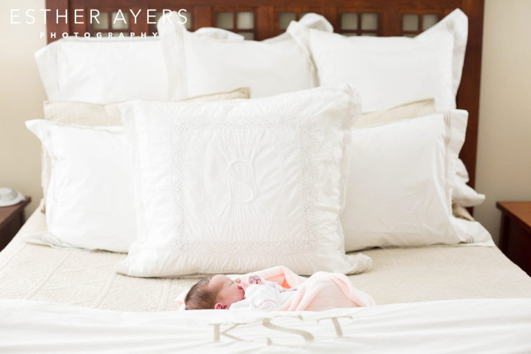 Newborn Baby Girl on Bed