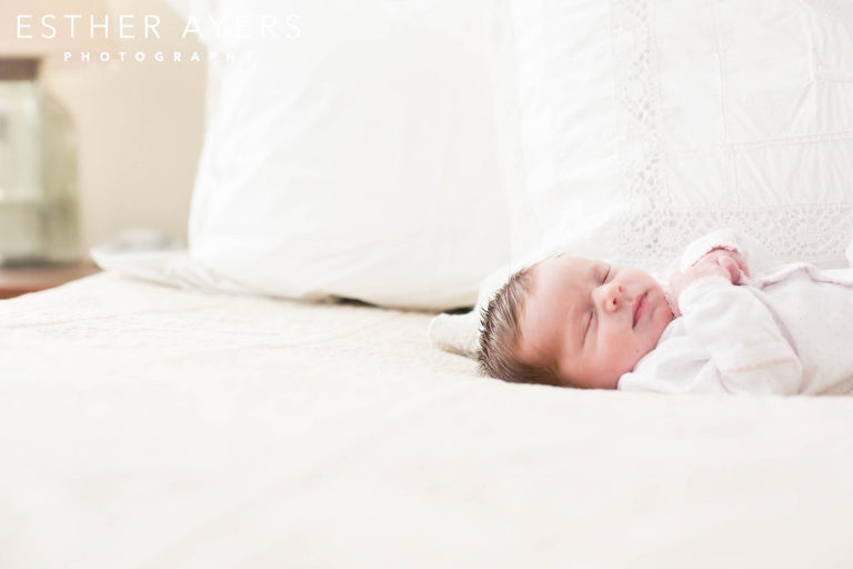 Newborn Baby Girl on Bed