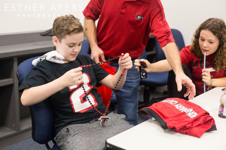 Dream on 3 kid with Atlanta Falcons swag and gear