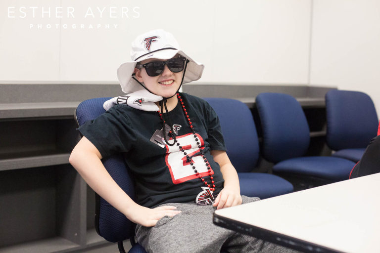 Dream on 3 kid with Atlanta Falcons swag and gear